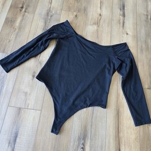 nuuds Black Off-Shoulder Bodysuit